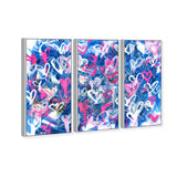 Love on The Blue Triptych - With Acrylic Paint