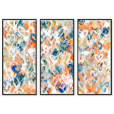 Peach Fuzz Graffiti Triptych - With Acrylic Paint