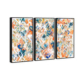 Peach Fuzz Graffiti Triptych - With Acrylic Paint
