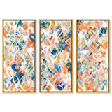 Peach Fuzz Graffiti Triptych - With Acrylic Paint