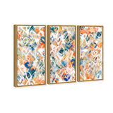 Peach Fuzz Graffiti Triptych - With Acrylic Paint