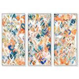 Peach Fuzz Graffiti Triptych - With Acrylic Paint