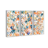 Peach Fuzz Graffiti Triptych - With Acrylic Paint
