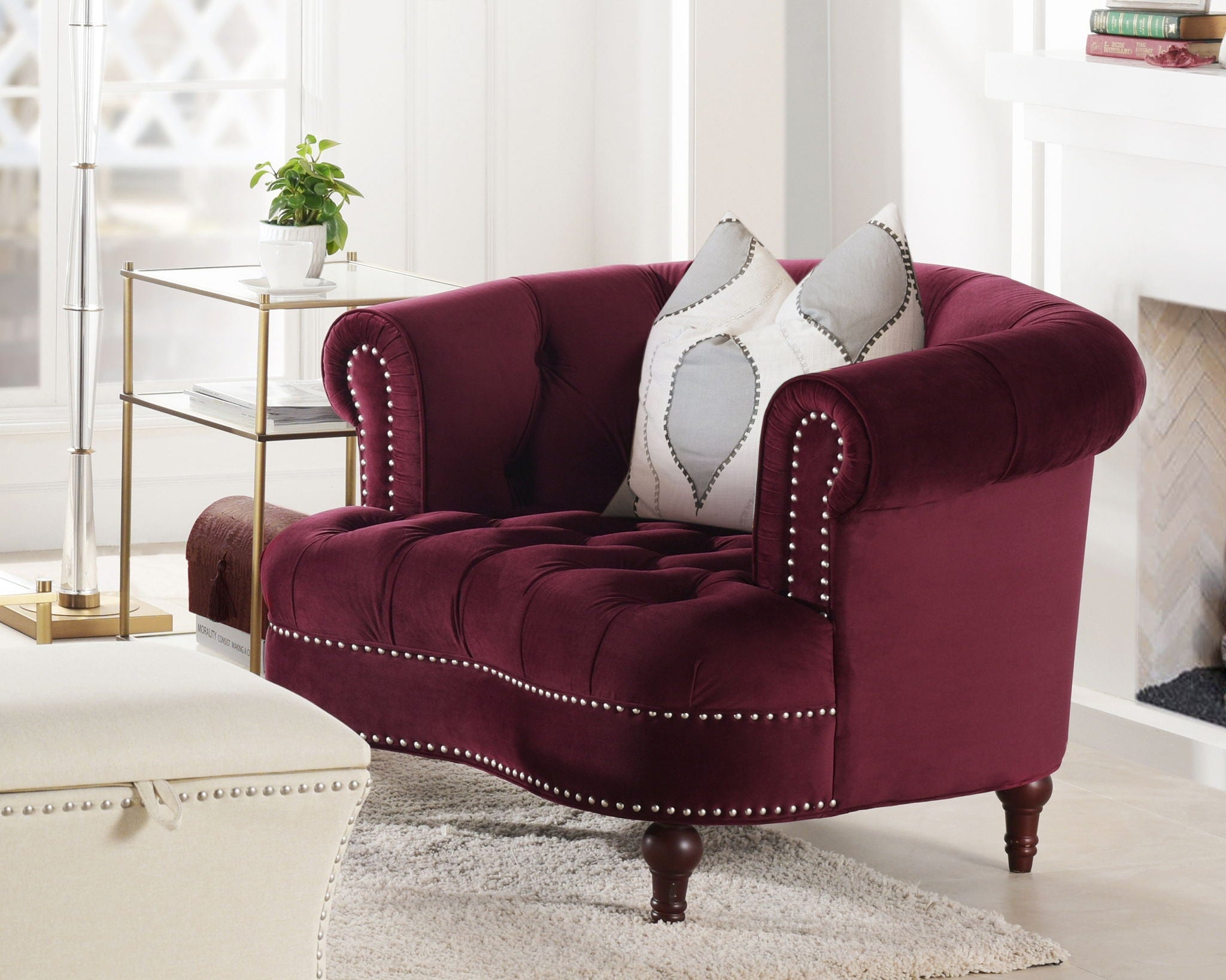 La Rosa - Victorian Tufted Upholstered Accent Chair