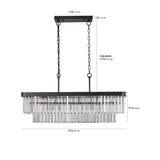 Rectangular Crystal Chandelier Adjustable
