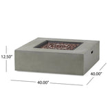 Modern 50,000 Btu Square Fire Table With Propane Tank