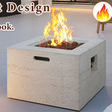 U_Style MGO Outdoor Square Fire Pit with Steel Burner