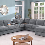 Celine - Fabric Corner Sectional Sofa With Right-Facing Chaise, Cupholders, And Charging Ports