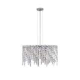 24" Luxurious Round Silver Crystal Chandelier
