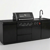 84.7 Inch 4-Burner Deluxe Stainless Steel Propane Gas Outdoor Kitchen Barbecue Island Grill