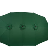 14.8 Ft Double Sided Outdoor Umbrella Rectangular Large with Crank (Dark Green)