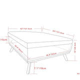 Owen XL Square Coffee Table Storage Ottoman - Distressed Saddle Brown
