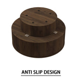 Modern Circular Coffee Table With Stripe Design And Storage Space