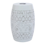 Solar Side Table with Built-in Solar Battery (White)