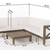 Brava X-Back 4-Piece White Outdoor Sofa Set