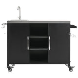 K&K 55.5" Outdoor Kitchen Island with Sink