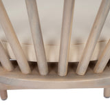 Outdoor Dining Chairs Set of 2 with Acacia Wood and Cream Washable Cushions