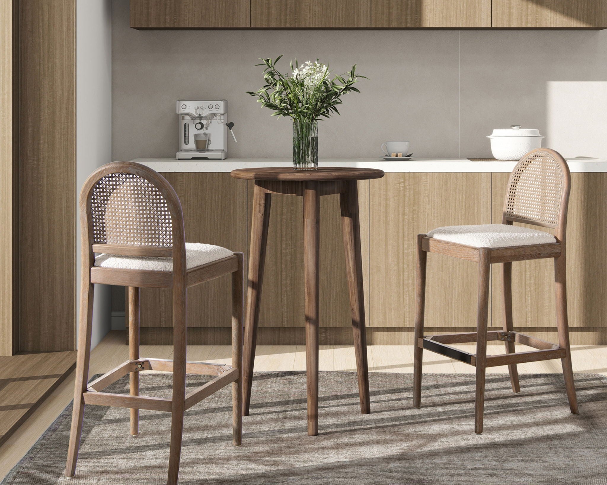 Panama - Curved Back Cane Bar Stool (Set of 2)