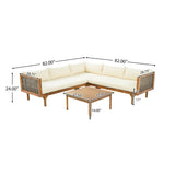 Premium Outdoor Sofa Set With Waterproof Cushions Sectional Seating Group