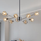 28" Modern Crystal Chandelier With 9 Lights