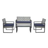 4 Piece Patio Furniture Set With Acacia Wood Table Top