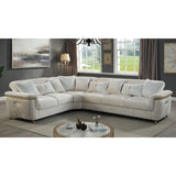 Reversible Sectional Sofa with Spacious L-Shaped Design - Beige or Dark Gray