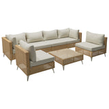 K&K 8-Piece Patio Furniture Set with Fire Pit Table