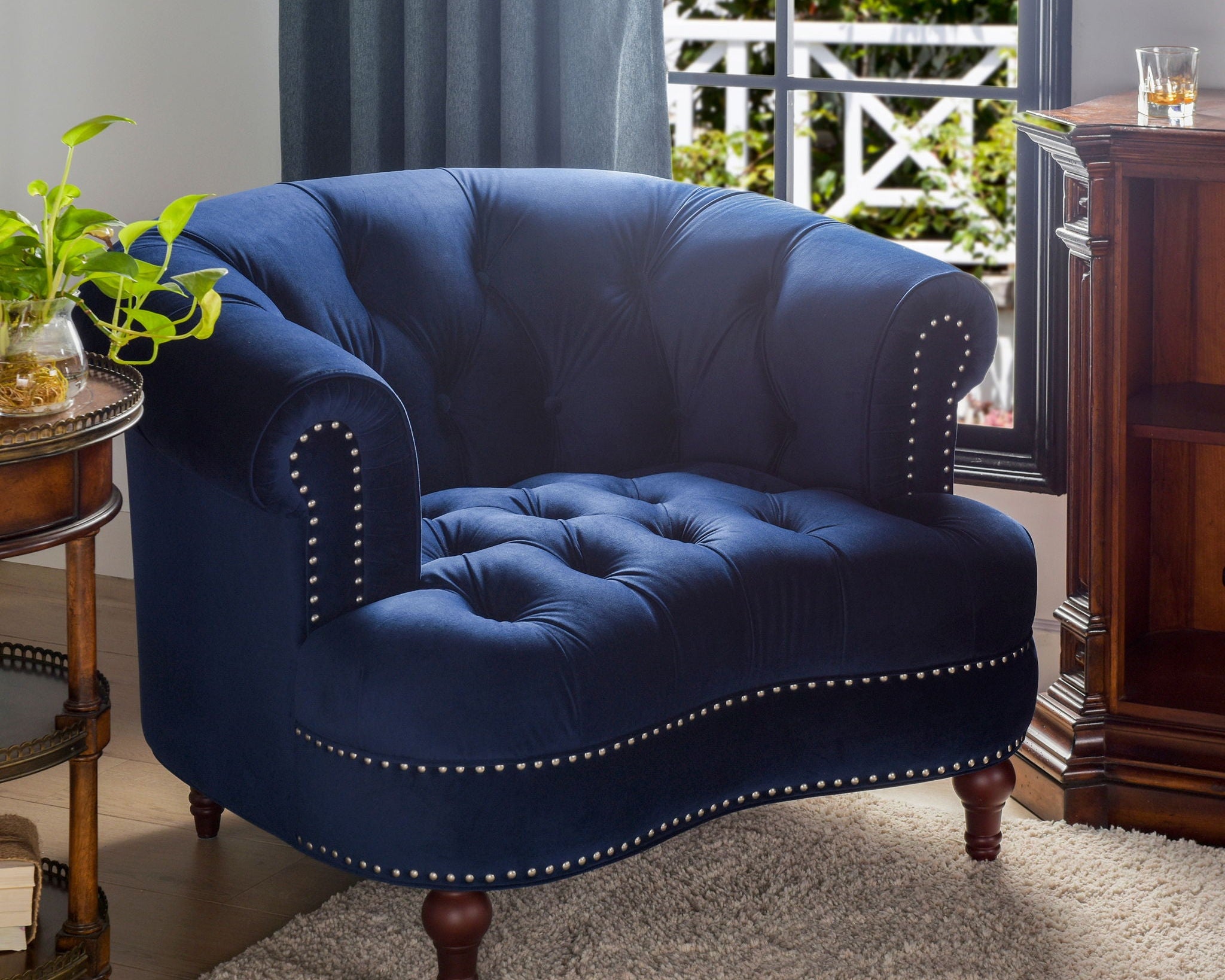 La Rosa - Victorian Tufted Upholstered Accent Chair