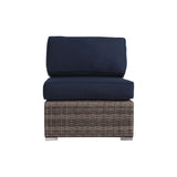 Modern Patio Rattan Sectional Set With Cushions