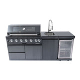 Luxury 85,000 BTU Outdoor Kitchen Island with Sink & Refrigerator