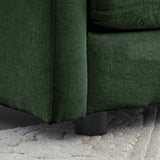 2-Piece Upholstered Sectional Sofa Set in Green Chenille