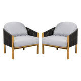 Grotta Outdoor Wood Club Chair Set of 2