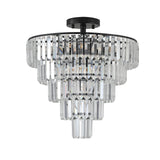 20" Black Crystal Chandelier Ceiling Light