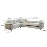 Reversible Sectional Sofa with Spacious L-Shaped Design - Beige or Dark Gray
