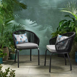 Outdoor Wicker Chair With Powder-Coated Iron Legs