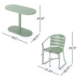 3 Piece Elegant Outdoor Bistro Set With 2 Chairs And Oval Table