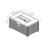 32' Propane Gas Fire Pit Table with Wicker Base and Propane Tank Cover
