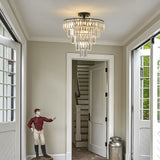 20" Black Crystal Chandelier Ceiling Light