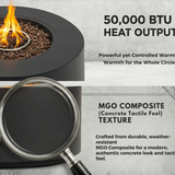 40' Round Outdoor Propane Fire Pit Table