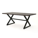 Rolando Outdoor Aluminum Dining Table with Steel Frame