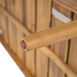 Riviera Outdoor Chaise Lounge with Wheels, Acacia Wood Frame (Set of 2)