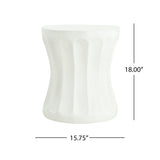 Outdoor Round Concrete Antique White Side Table