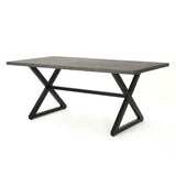Rolando Outdoor Aluminum Dining Table with Steel Frame