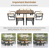 7 Pieces Outdoor Dining Set Patio Dining Table And Chair Set With And Removable Cushions For Patio