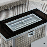 K&K 43' Propane Gas Fire Pit Table, Grey