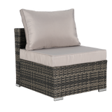 8 Pieces Outdoor Patio Sectional Sofa Couch,Wicker Furniture Conversation Sets with Washable Cushions & Glass Coffee Table for Garden, Poolside, Backyard