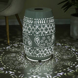 Solar Side Table with Built-in Solar Battery (White)
