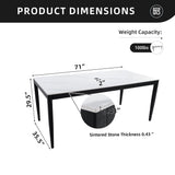 Outdoor Modern Patio Dining Table, Post Tapered Legs, Weatherproof & Rust Free