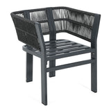7 Piece Outdoor Dining Set With Table And 6 Chairs - Black / Teak / Gray