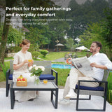 4 Piece Patio Furniture Set With Acacia Wood Table Top